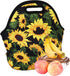 Violet Mist Neoprene Lunch Bag Insulated Reusable Sunflower Lunch Box Floral Lunch Bag Lunch Bags Tote Thermal Lunchbags Lightweight Food Handbags...