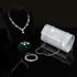 RIOSO 4Pcs Silver Jewelry Set for Women Evening Rhinestone Sparkly Clutch Purse Bag Necklace Earrings Bracelet Silver Formal Prom Costume Sets for...