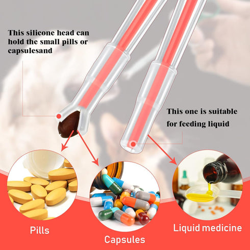 Nuanchu 4 Pieces Pet Pill Plunger Popper for Small Cats Dogs Pill Gun Dispenser Shooter Pet Piller Soft Tip Tablet Syringe Pusher Animal Medicine ...