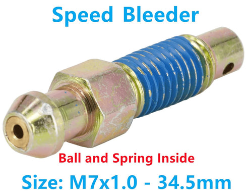 4 PCS Speed Bleeder, Bleeder Valve, Brake Bleeder Screws, Quick Bleeders with Dust Caps, M7x1.0-34.5mm, H9411-4, 105400, 639570...