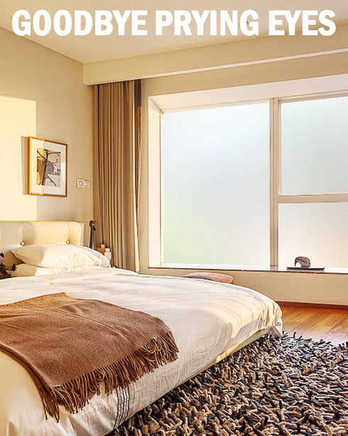 Frosted Glass Window Privacy Film with Installation Tools, Removable, Peep-Proof, Static Cling, Heat Control, UV Protection, Anti-Glare, Ideal for...
