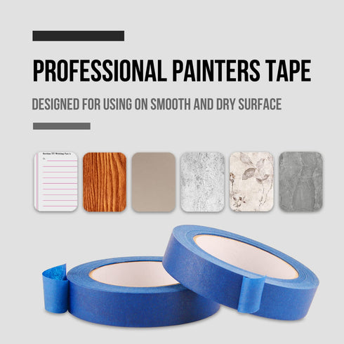 Lichamp 3 Pack Blue Painters Tape 1 inch, Blue Masking Tape 1 inch x 55 Yards x 3 Rolls (165 Total Yards)...