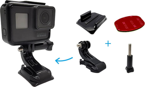 JINGXIN Helmet Mounts for GoPro,Flat Curved Helmet Adhesive Sticky Mounting with J Hook Buckle Clip Attachment Accessories,Compatible with GoPro H...