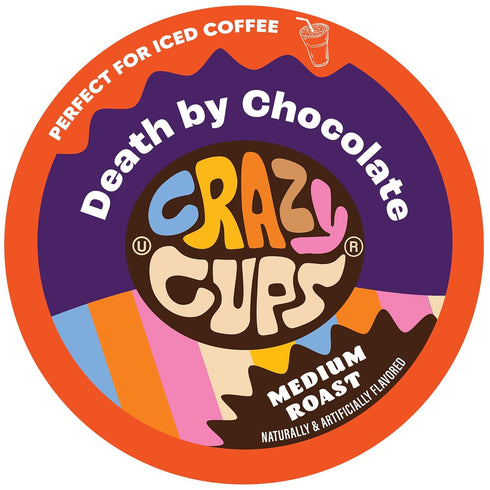 Crazy Cups Flavored Coffee for Keurig K-Cup Machines, Death by Chocolate, Hot or Iced Coffee, 22 Single Serve, Recyclable Pods...