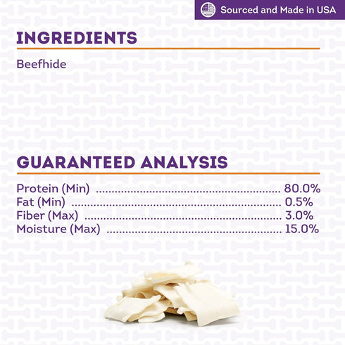 USA Beefhide Chips Dog Chew Treats - Natural Flavor, 12oz/1 Pack...