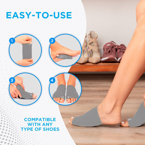 Arch Support Brace for Flat Feet with Gel Pad Inside - 2 Pairs - Plantar Fasciitis Support Brace - Compression Arch Sleeves for Women, Men - Foot ...