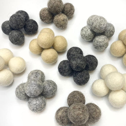 Wildflower by hu hands Weathered Naturals Wool Felt Balls (50) Pom Poms in Neutral Earth Tones for Crafts, Garland, & Decor .8-1 Inch Size | Hand ...