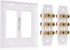 Cable Matters Double Gang Speaker Wire Wall Plate, Gold Plated Speaker Wall Plate with Banana Plug Binding Post for 6 Speakers, White...