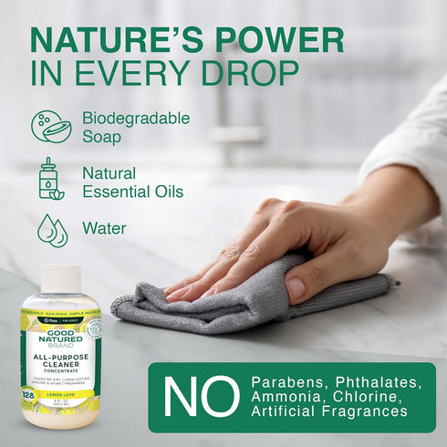 All-Purpose Cleaner Concentrate | Biodegradable Multi-Surface Cleaner | Natural Lemon Essential Oil | Multipurpose Cleaner Concentrate All Surface...