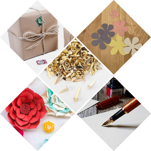 500 Pieces Mini Brads Fasteners Brass Paper Fasteners Metal Fasteners Round Pastel Brads for Scrapbooking Crafts DIY Projects (0.5 Inch, 0.7 Inch,...