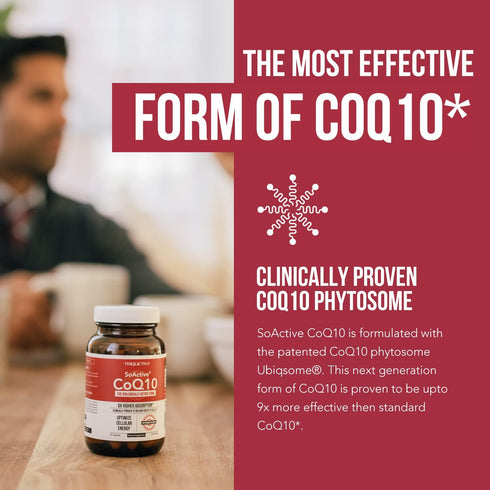 SoActive CoQ10® 250 mg: CoQ10 Phytosome with up to 9X Higher Absorption - Proven Cellular Delivery - Supports Cellular Energy Production (60 Capsu...