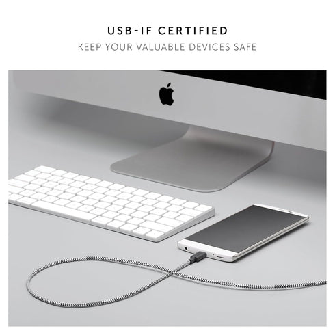 Native Union Belt Cable USB-C to USB-A - 4ft Ultra-Strong Charging Cable with Leather Strap Compatible with iPhone 15, Samsung Galaxy Z Fold 5, Fl...