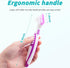 6 Pcs Denture Brush Set for False Teeth, Denture Toothbrushes with Double Sided Design, Denture Cleaning Brush with Multi-Layered Soft Bristles an...
