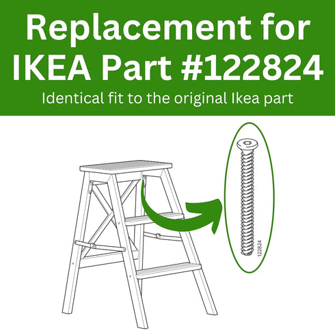 Spare Hardware Parts Replacement for IKEA Furniture Euro Screw with Neck SPEC Screw - Part #122824 | Euro Screw M6.2-1.8×55 with 4mm Hex Recess | ...