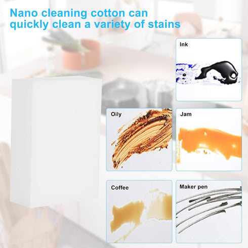 2X Density Magic Sponge Eraser,50 Pack Multi-Functional Household Cleaning Sponge for Furniture,Extra Thick and Long Lasting Melamine Cleaning Spo...