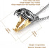 HZMAN Men's Punk Pendant Necklace, Gothic Stainless Steel Openable Sabertooth Tiger Skull Jewelry...