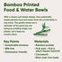 Beco Classic Printed Bamboo Dog Food & Water Bowl,Nature Inspired Ocean Waves, Small...