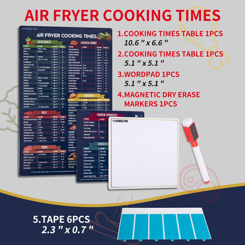 KW.Libite Air Fryer Cheat Sheet, Air Fryer Cookguide for Beginners, Air Fryer Recipes,Air Fryer Cooking Chart Air Fryer Magnetic Cheat Sheet, Air ...