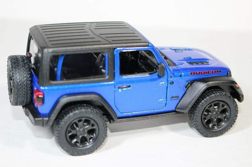 KiNSMART 2018 Jeep Wrangler Rudicon Hard Top Blue 5" 1:34 Scale Die Cast Metal Model Toy w/ Pullback Action...