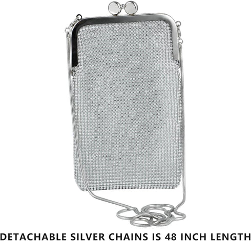 Evening Handbags Clutch Purses for Women Metal mesh Small Crossbody Bag Cell Phone Purse Wallet...