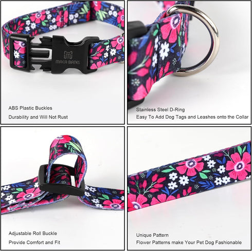 Maca Bates Designer Flower Cute Dog Collar Spring Collars for Girl and Boy Female Male para Perros Chihuahua Pitbull Birthday Gift for Small Mediu...