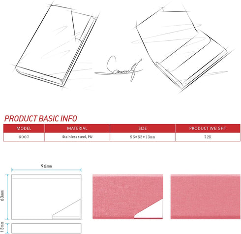 Padike Business Card Holder, PU Leather & Stainless Steel Multi Card Case for Men & Women, Name Card Holder, Credit Card Wallet, ID Case/Holder wi...