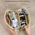 IMCUZUR Travel Makeup Bag Cosmetic Organizer for Women, Portable Skincare Bag for Traveling, Waterproof PU Leather Wide Open Make up Bag (White)...