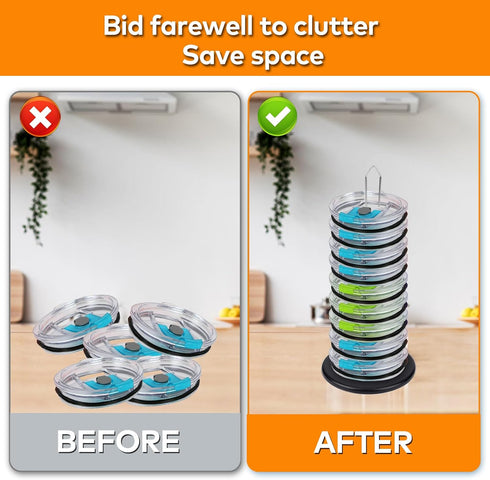 Tumbler Lid Organizer,Cup Lid Organizers Inside Cabinet,2PC Detachable Stacking Lid Holder,Space-Saving Design Lid Rack for Kitchen Cabinet and Co...