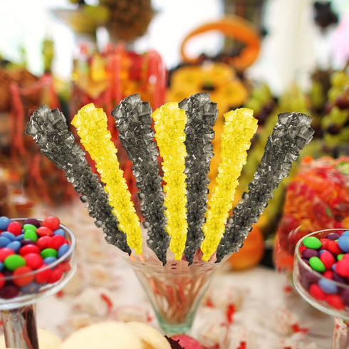 Extra Large Rock Candy Sticks: 6 Black Cherry Lollipop - Individually Wrapped Black Rock Candy Sticks - Espeez Rock Candy Sticks for Candy Buffet,...