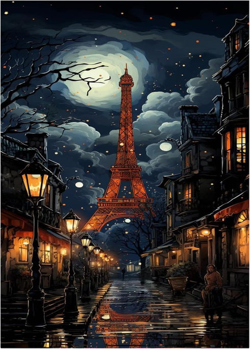 hkejoi Eiffel Tower Paint by Numbers Kit for Adults Acrylic Adults Paint by Number Kits on Canvas Paint by Number for Adults Beginner,for Home Wal...