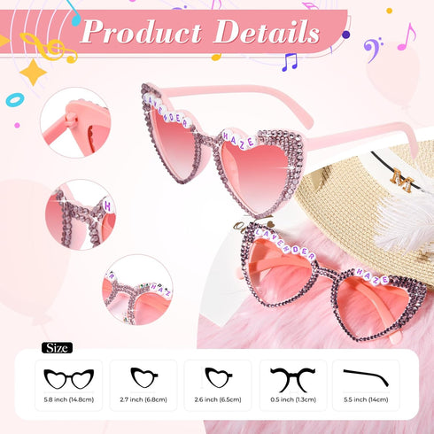 YOGFIT Singer Sunglasses for Fans Heart Sunglasses for Women Heart Shape Glasses Fans Support Props Gift for Fans...