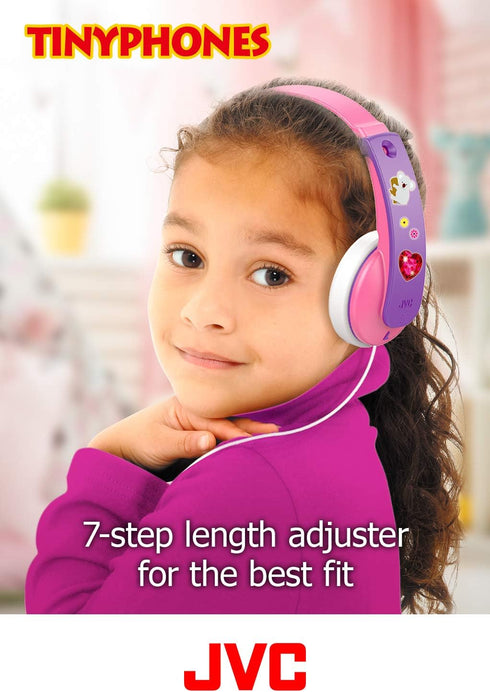 JVC Kids Headphones, Volume limiter, Kid Safe, Length Adjustable, Toddler Headphones, Fun Stickers Included - HAKD7Y (Yellow)...