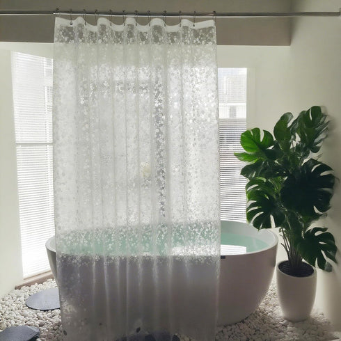 Shower Curtain Liner 75inches Long, EVA Waterproof Weighted Heavy Duty Bathroom Shower Liner with 3 Strong Magnets and 12 Rust Proof Grommets, Cob...