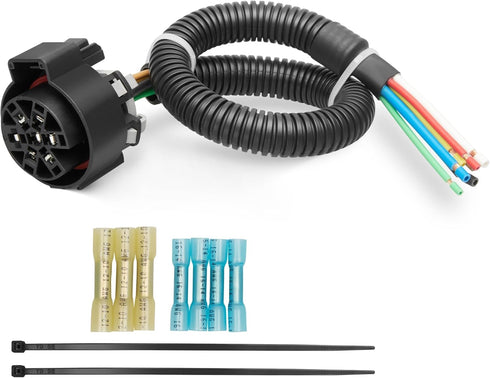 Oyviny Replacement USCAR 7 Pin Trailer Connector Wiring Harness OEM Style for Ford/GM/Chevy/Dodge Ram F150 Trailer Plug Socket Pigtail 12-16 AWG P...
