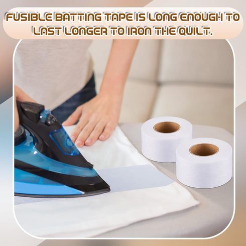Treela 4 Rolls Fusible Batting Tape for Quilting 15 Yards White Seam Tape Fusible Sheer Tape Fabric Fusing Tape Hemming Tape for Art Quitting Batt...
