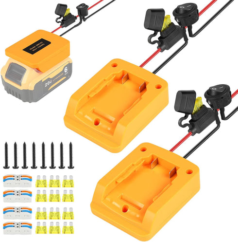 Power Wheel Battery Adapter Compatible with Dewalt 20V Battery Converter Kit with 14 AWG Wire, Fuse and Wire Terminals, Power Wheels Battery Conne...