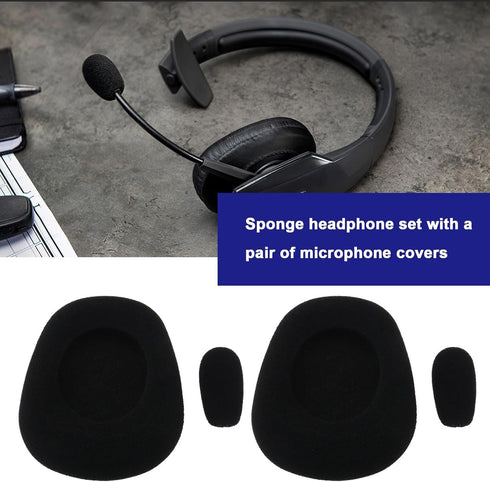 Create idea 1 Pair of Replacement Ear Pads and 1 Pair of Mic Windscreen Foam Compatible with BlueParrott B450-XT Replacement Ear Cushions Cups Cov...