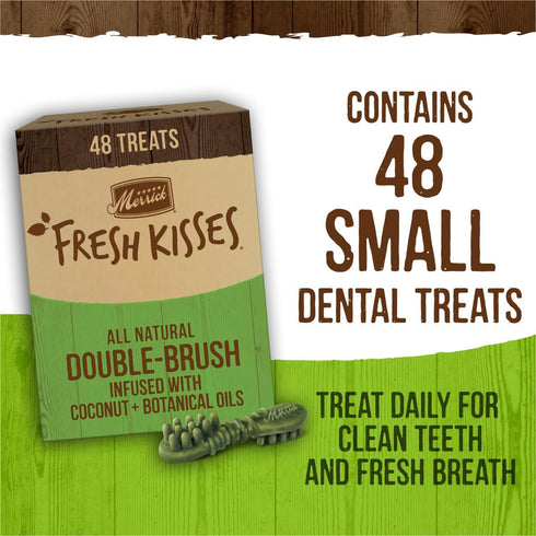 Merrick Fresh Kisses Natural Dental Chews Infused With Coconut And Botanical Oils For Small Dogs 15-25 Lbs - 15 ct. Bag...