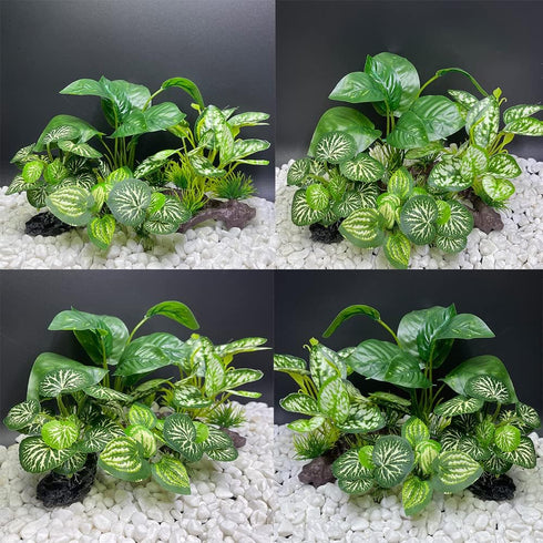 Smoothedo-Pets Fish Tank Decorations Aquarium Decor 5pcs Ornaments Betta Leaf pad Hammock Composite Plastic Artificial Plant Goldfish Waterscape F...