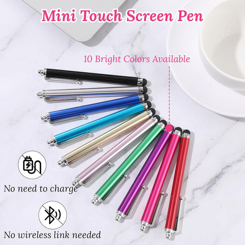 Stylus Pens for Touchscreens, 10 Pack High Precision Replaceable Thin Tip Stylus Rubber Stylus Pen for Smartphone and Tablets All Universal Touchs...