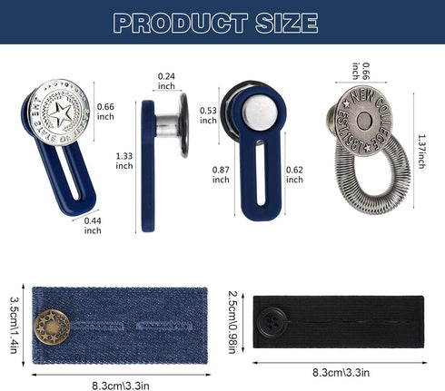 ZYNERY 21 PCS Waistband Extenders, Button Extenders for Jeans, Waist Extenders for Pants for Women Men Pregnancy Jeans Skirt Collar Dress...