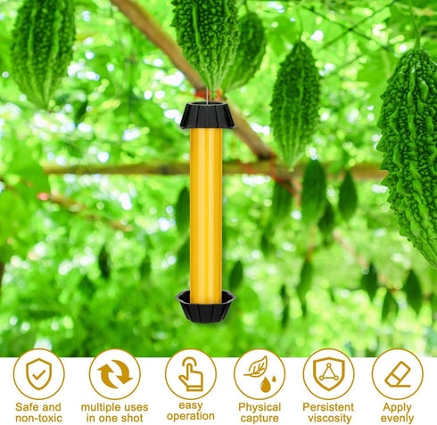 Fly Traps for Indoor Outdoor Hanging Fly Stick Sticky Mosquito Trap Fruit Fly Stick Trap Home Insect Fly Sticky Trap, 10 x 2.5 Inches (Yellow,4 Pc...