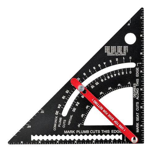 7 inch Carpenter Square, Aluminum Multifunction Rafter square Woodworking Tools with 2 Pencils, Adjustable Angle Triangle Ruler Combination Square...