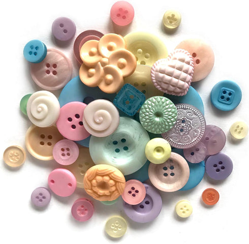 Buttons Galore GB116 Pastel Button Grab Bag with Craft and Sewing Buttons, 6-Ounce...