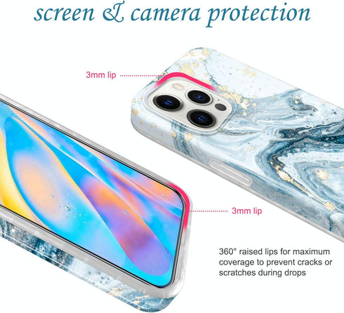 JIAXIUFEN Gold Sparkle Glitter Case Compatible with iPhone 12 and iPhone 12 Pro Marble Design Slim Shockproof TPU Soft Rubber Silicone Cover Phone...