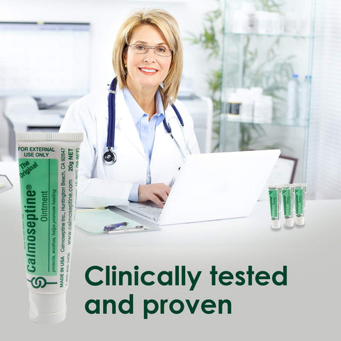 Calmoseptine Ointment. Soothing Menthol Relief for Skin Irritations. 20 gram Travel Size Tube, 3 Pack...