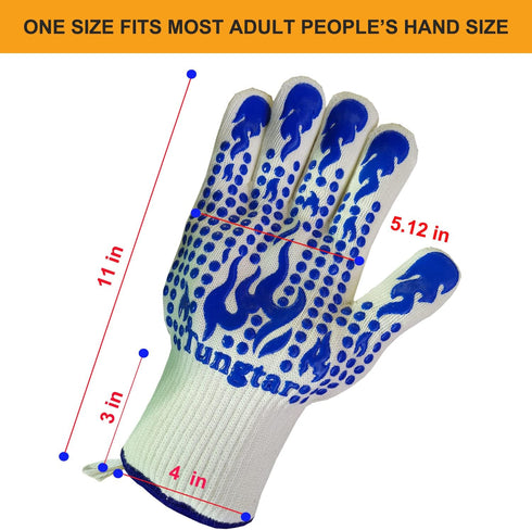 Oven Mitts heat resistant BBQ Proof Glove 11Inch 1472? Grill Glove Proof Heat for women men BBQ Gloves Gift Set Cooking Gloves for Cooking, Grilli...