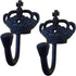 (1) 4.25" - Imperial Crown - BB-249 - Coat Hook - for Coats, Bags, Hand Towel etc - Black Wrought Iron Finish...