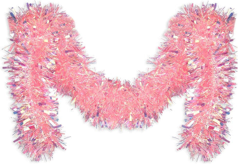 Pink Tinsel Garland for Christmas Tree Decorations Wedding Birthday Party Supplies 17 Feet...