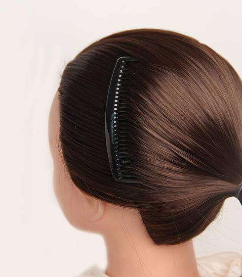 Furling Pompoms Pack of 6 Plastic Side Hair Combs for Women, Wide Tooth Comb for Curly Hair, Hair Clips for Girl Twist Combs Bridal Wedding Hair C...